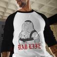 Family Guy Peter Stewie Dad Life Distressed Big Chest Logo Men Baseball Raglan Shirt
