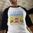 I Like Fantasy Football 3 People Draft Party Dad Men Men Baseball Raglan Shirt