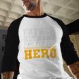 FATHER HUSBAND PROTECTOR HERO Dad Daddy Fathers Day Men Baseball Raglan Shirt