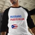 Father Husband Puerto Rican Legend Proud Dad Rico Flag Men Baseball Raglan Shirt