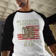 Father Veterans Day My Favorite Veteran Is My Dad Proud Kids Men Baseball Raglan Shirt