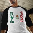 Fathers Day El Papa Mas Chingon Mexican Dad Spanish Men Baseball Raglan Shirt