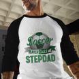 My Favorite Soccer Player Calls Me Stepdad Father's Day Men Men Baseball Raglan Shirt