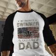 My Favorite Swimmer Calls Me Dad Fathers Day Men Baseball Raglan Shirt My Favorite Swimmer Calls Me Dad Fathers Day Men Baseball Raglan Shirt