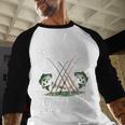 Fishing Rods Are Like Potato Chips Dad Fisherman Men Baseball Raglan Shirt