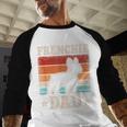 Frenchie Dad Retro French Bulldog Lover Daddy Men Men Baseball Raglan Shirt