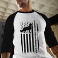 German Shepherd Dad Vintage Flag Patriotic Dog Men Baseball Raglan Shirt