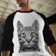 Glitch Weird Cat Kitten Optical Illusion Cat Mom Dad Men Baseball Raglan Shirt
