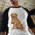 Golden Retriever I Love Dad Dog Dad Father's Day Men Baseball Raglan Shirt