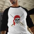 Halloween Pirate Skull Apparel Pirate Dad V-Neck Short Sleeve Cotton 100 T-Shirt Small Men Baseball Raglan Shirt