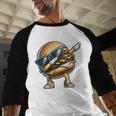 Hamburger Dabbing Kids Men Women Dab Dance Cheeseburgers Dad Men Baseball Raglan Shirt