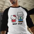 Hello Kitty Best Dad Fathers Day Small Men Baseball Raglan Shirt