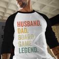 Husband Dad Board Game Night Legend Father Vintage Men Baseball Raglan Shirt