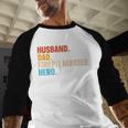 Husband Dad Firepit Master Hero Men Baseball Raglan Shirt