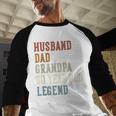Husband Dad Grandpa 80 Year Old Legend 80th Birthday Men Baseball Raglan Shirt