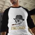 I'm Aging Like a Fine Cigar Skull Dad Retro Adult Men Baseball Raglan Shirt