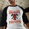 I'm Dad Grandpa Retired Firefighter Nothing Scares Me Men Baseball Raglan Shirt