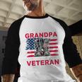 I'm A Dad Grandpa And Veteran Papa Grandpa Fathers Day Men Men Baseball Raglan Shirt