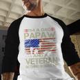 I'm A Dad Papaw And Veteran Retro Dad Papa Grandpa Men Baseball Raglan Shirt