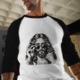 I'm Telling Dad Saying Religious Christian Jesus Meme Men Baseball Raglan Shirt