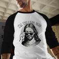 Jesus I'm Telling Dad Jesus Meme Christian & Jesus Men Baseball Raglan Shirt