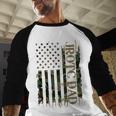 JROTC Dad United States Distressed Camo w US Flag Men Baseball Raglan Shirt