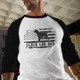Lab Dad Distressed American Flag Patriotic Dog Men Baseball Raglan Shirt