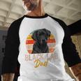 Lab Dad Retro Black Labrador Owner Men Baseball Raglan Shirt