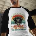 Labrador Retriever Dad Black Lab Dad Men Baseball Raglan Shirt