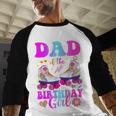 Let's Roll Dad Of The Birthday Girl Roller Skate Birthday Men Baseball Raglan Shirt