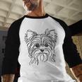 Line Art Dad Mom Dog Teecup Yorkie Men Baseball Raglan Shirt