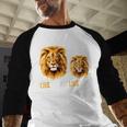 Lion Dad Like Father Like Son Lions Lovers Fathers Day Men Baseball Raglan Shirt