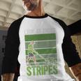Look At Those Stripes Lawn Mowing Dad Lawn Mower Small Men Baseball Raglan Shirt