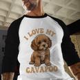 I Love My Cavapoo For Mom Dad Kids Men Baseball Raglan Shirt