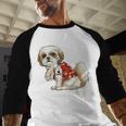I Love Dad Tattoo Shih Tzu Dad Father's Day Men Baseball Raglan Shirt