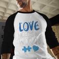 Love Needs No Words Autism Awareness Shirt Mom Dad Teacher Men Baseball Raglan Shirt