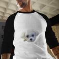 Maltese Dog Watching Owner Quote Puppy Mom Dad Men Women Girls Kids Men Baseball Raglan Shirt