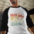 Man Myth Meat Smoker Legend Dad Grillfather BBQ Meat Smoking Men Baseball Raglan Shirt