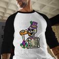 Mardi Gras Skeleton Cant Hold My Carnival Team Dad Men Men Baseball Raglan Shirt