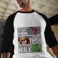 Marvel Father's Day Spider-Man Thor Hulk Dad Attributes Men Baseball Raglan Shirt