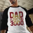 Marvel Iron Man Dad I Love You 3000 Text Fill Father's Day Small Men Baseball Raglan Shirt Marvel Iron Man Dad I Love You 3000 Text Fill Father's Day Small Men Baseball Raglan Shirt