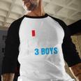 Matching Father's Day Low Battery Dad Of 3 Boys Men Baseball Raglan Shirt
