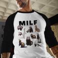 MILF Man I Love Ferrets Ferret Mom Dad Ferret Owner Men Baseball Raglan Shirt