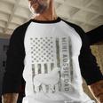 Mini Aussie Dad Australian Shepherd Dog Camo USA Flag Men Baseball Raglan Shirt