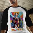Mom & Dad Of a Basshole Basset Hound With Glasses -Adults Short Sleeve Men Baseball Raglan Shirt