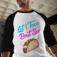 Mom Dad Let's Taco Bout Sex Gender Reveal Party Men Baseball Raglan Shirt