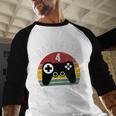 New Dad Shirt Dad Level 4 Unlocked For 4 Kids Gaming Men Baseball Raglan Shirt