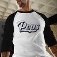 New Grandpa For Dad Called Pops Men Baseball Raglan Shirt