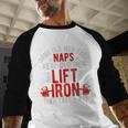 Old Men Gag Workout Gym Fitness Exercise Weightlifting Dad Men Baseball Raglan Shirt