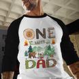 One Happy Dad Camper 1st Birthday Boy Camping Bear Men Baseball Raglan Shirt
